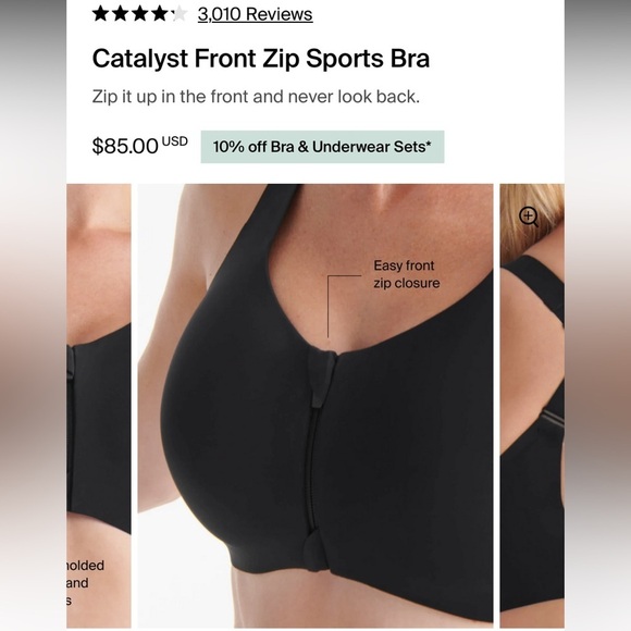Knix Catalyst Front Zip Sports Bra 32A 32B 34A 34B
NWT - Picture 5 of 13